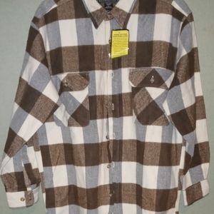 Flannel checker print sweater NWOT